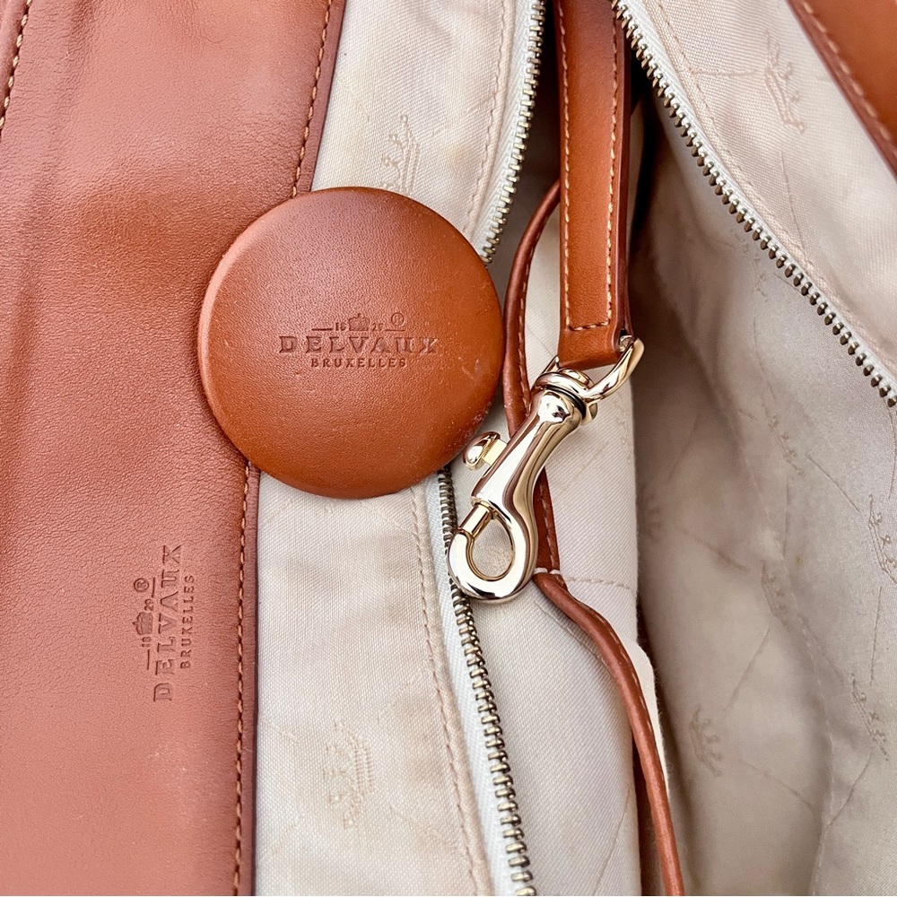 Delvaux Beige Canvas ‘Toile Charleston’ with Brown Leather Trim Tote Bag - Picture 12 of 12
